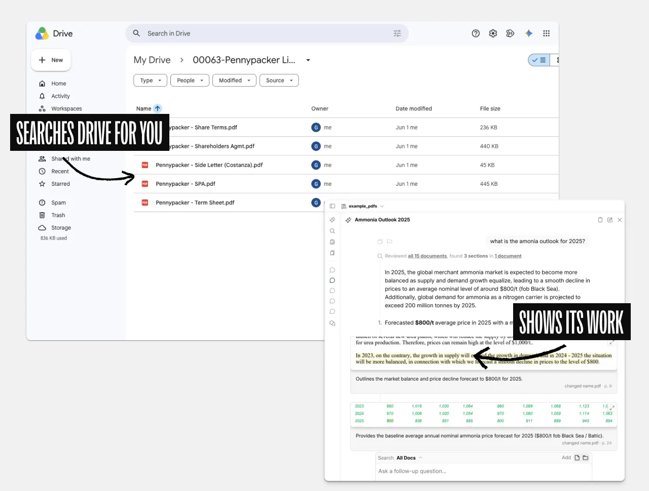 eno working with documents from Google Drive